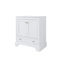 thumbnail image 5 of ANGELES HOME30" White Bathroom Vanity with Ceramic Countertop & Sink, Solid Wood Cabinet with 2 Doors 1 Drawer, Soft Close, Brushed Gold Handles, 5 of 13