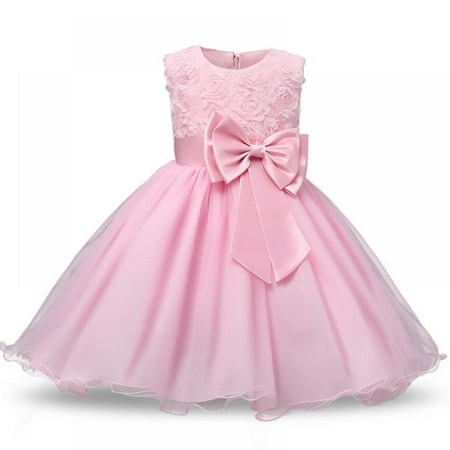 

BULLPIANO Girls Princess Dress Bowknot Dresses Flower Girl Dresses Toddler Princess Dress Party Tutu Gown Dress Size 4-5 Years