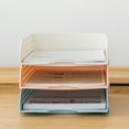 thumbnail image 3 of File Shelf Stackable Stable Lightweight A4 Paper File Organizer Plastic Rack Document Tray for Home, 3 of 8