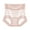 Pink, variant on Women's Lace High Waist Shaper Panties Comfortable Breathable Tummy Control Underwear No Roll Mid Rise Hip Lift Sexy Soft Briefs