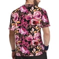 thumbnail image 2 of Wukai Rose Flowers Print Men's Short-Sleeved Mesh T-Shirt,Quick-Dry Short Sleeve Workout T-Shirt-3X-Large, 2 of 8