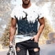 thumbnail image 1 of Tops para hombre, blusas y camisas de manga corta con cuello redondo para hombre, jersey informal con cuello redondo estampado para hombre, pantalones cortos deportivos para fitness, blusa de poliéste, 1 of 5