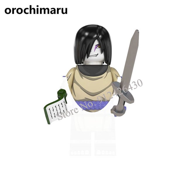 Naruto Sasuke Kakashi Akatsuki bricks Building Blocks Anime cartoon Mini Action Figures Heads Assembly Toys kids Christma Gifts Gao Jinjia LED