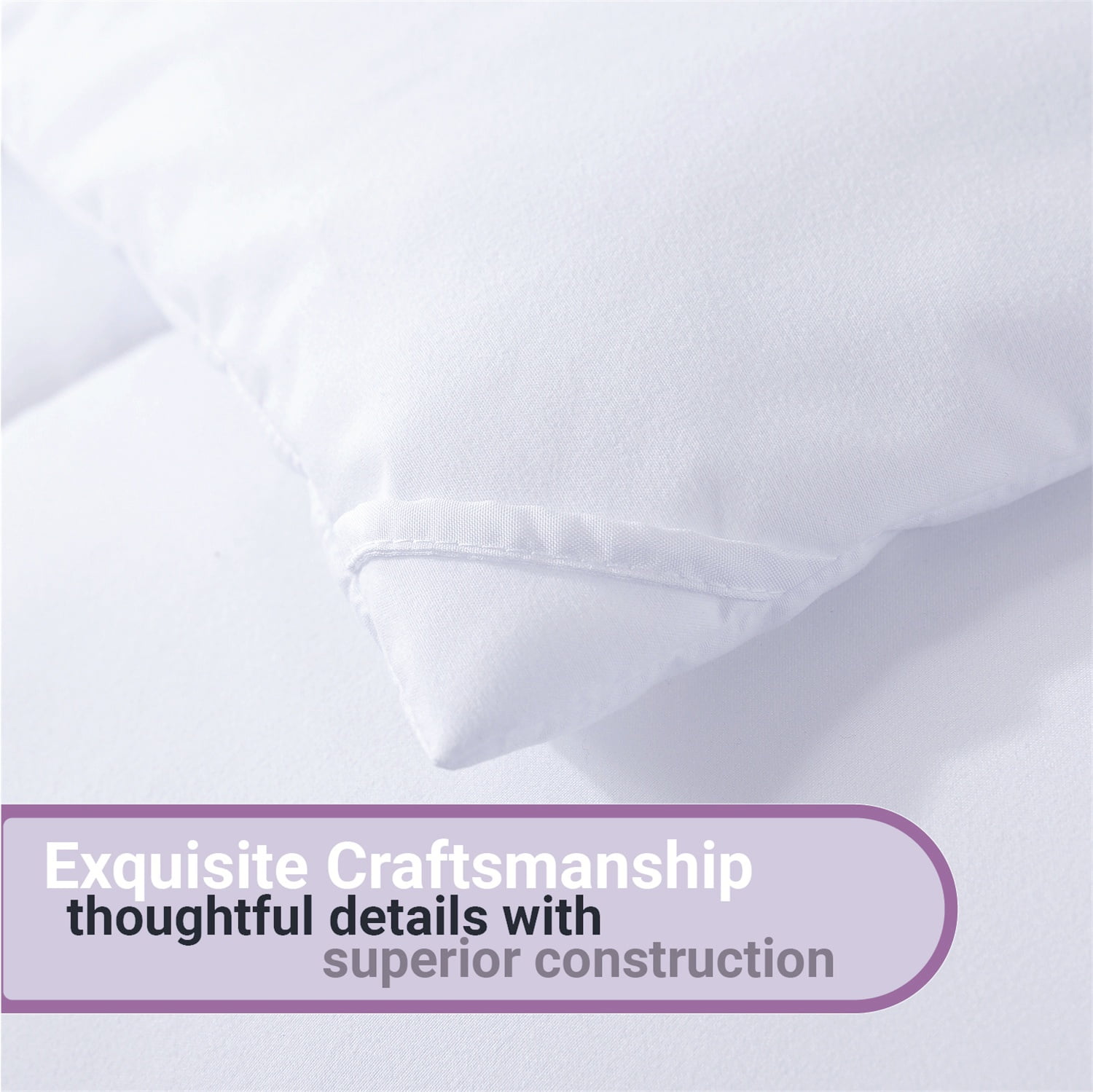 KINMEROOM Queen Duvet Insert - Hotel Style Down Alternative White Comforter, Quilted All Season Duvet with Corner Tabs