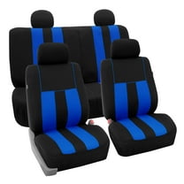 FH Group Universal Fit Cloth Striking Striped Car Seat Covers for Auto, SUV, VAN Airbag Compatible, Easy to Install, UV-Resistant & Durable - Full Set