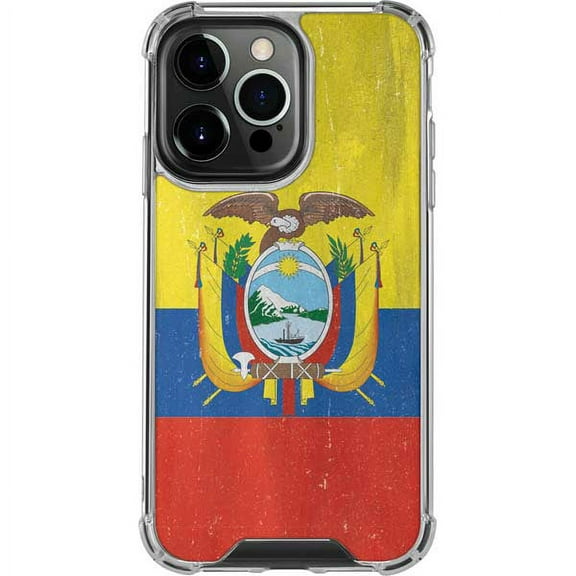Skinit Countries of the World Ecuador Flag Distressed iPhone 13 Pro Clear Case