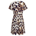 thumbnail image 5 of Animal Print, Leopard Texture Sundress Short Sleeve Dress Summer Women Clothes Dress for Women Dresses, 5 of 7