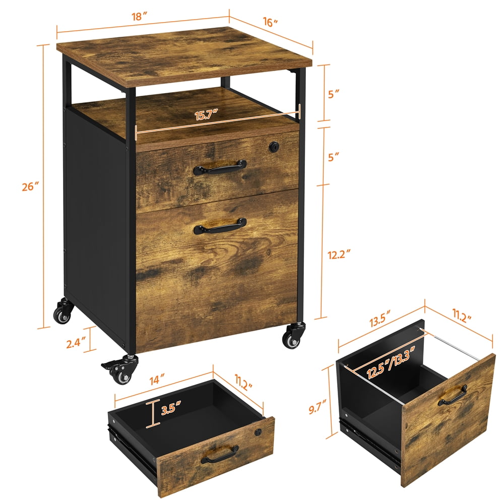 Buy Yaheetech Industrial Vintage Rolling File Mobile Office