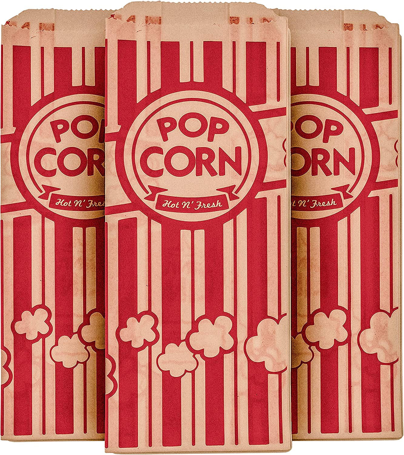 Carnival King Paper Popcorn Bags RedWhite 100 Count Pack of 1  Popcorn  bags Mail gifts Carnival themed party