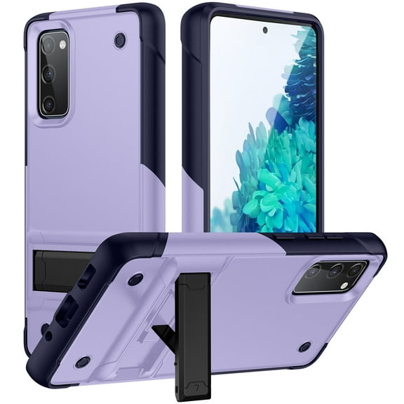 Samsung Galaxy S20 FE Phone Case, Military Grade Drop Protection Shockproof Anti-Scratch Kickstand Heavy Duty Rugged Hybrid Case Cover Samsung S20 FE 5G/4G/2020/2022 6.5", Lightpurple