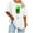 White, variant on St Patricks Day Shirt Women Tops Women's St. Patrick's Day Print Plus Size Round Neck Short Sleeve Spring/Summer Base Layer T-Shirt Green 5X