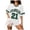 Dark Green, variant on Women's Loose Fit Short Sleeve Football Jersey Inspired V-Neck Graphic Top Tee Trendy Sportswear for Casual Wear