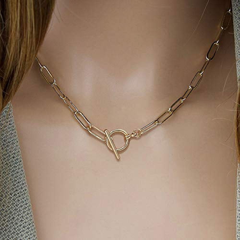 Baroque Pearl & Paperclip Necklace