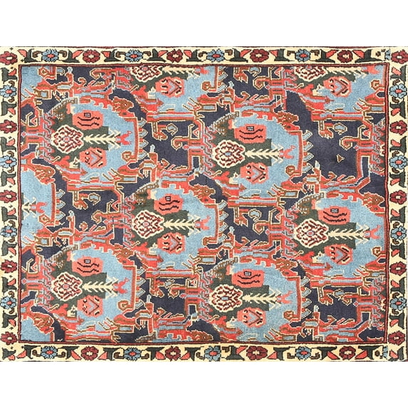 Ahgly Company Machine Washable Indoor Rectangle Traditional Brown Red Area Rugs, 4' x 6'