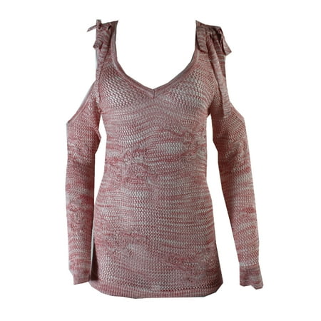 Inc International Concepts Womens Pink Sheer Off-The-Shoulder Sweater L