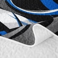 thumbnail image 5 of Homewish Blue Spiral Circle Quilt King,Modern Abstract King Coverlet Set,3-Piece, 5 of 7