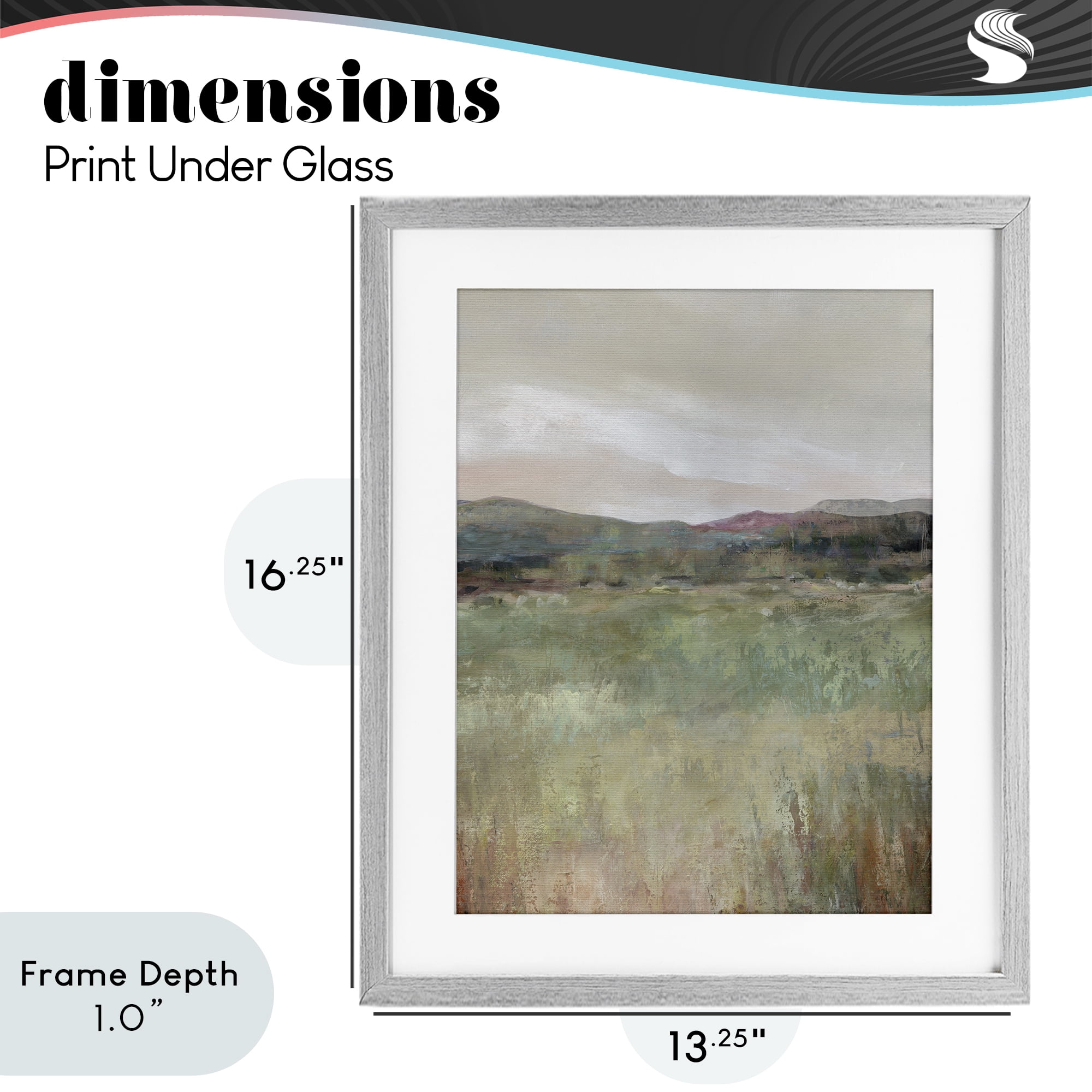 Stupell Industries Abstract Glimpse of Spring Gray Framed Print Under Glass, design by Carol Robinson