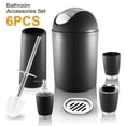 thumbnail image 2 of TeqHome 6Pcs Bathroom Accessories Set 6 Piece Plastic Bathroom Soap Dispenser Set Soap Dispenser Toot for Bathroom Black, 2 of 10