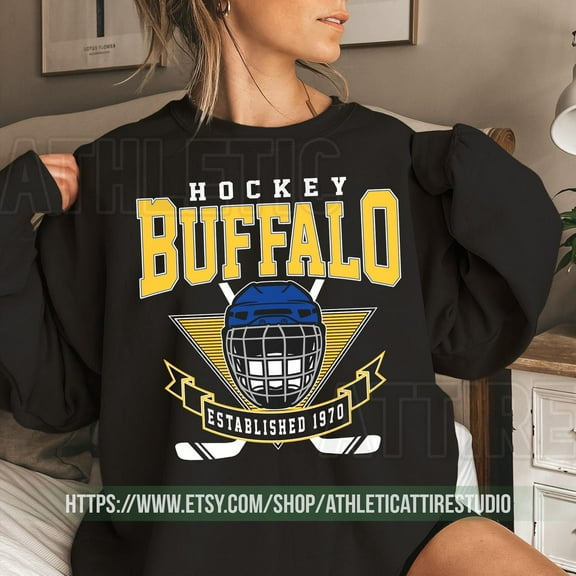 Vintage Buffalo Sweatshirt, Sabres Hockey Sweat, Hockey Fan Shirt, Retro Buffalo Ice Hockey