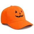 thumbnail image 4 of Baseball Caps Halloween Couple's Casual Cap With Face Pumpkin Design Sun Baseball Hat For Men And Women Orange, 4 of 8