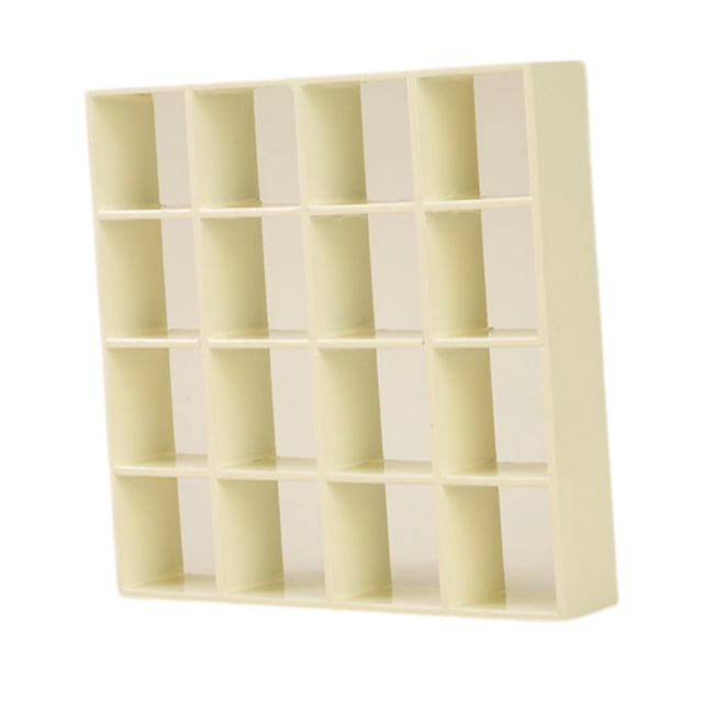 Estantería de casa de muñecas a escala 1:12, muebles en miniatura, modelo de juguete, decoración de casa de muñecas, juego de simulación, estantería Blanco