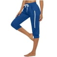 thumbnail image 3 of Tbopshirt Capri Pants for Women Summer High Waisted Solid Color Matching Slim Fitting Yoga Gym Pants,Plus Size Pants for Women, 3 of 8