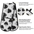 thumbnail image 4 of Dailycode Double Sided Oven Mitt with Loop Heat Resistant Kitchen Long Potholders 7" x 35" Black Cute Mushrooms, 4 of 6