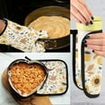 thumbnail image 5 of Yayeee Oven Mitts and Pot Holder Set of 4 Heat Resistant Kitchen Gloves Baking Hot Pad, Beige Birds Floral, 5 of 5