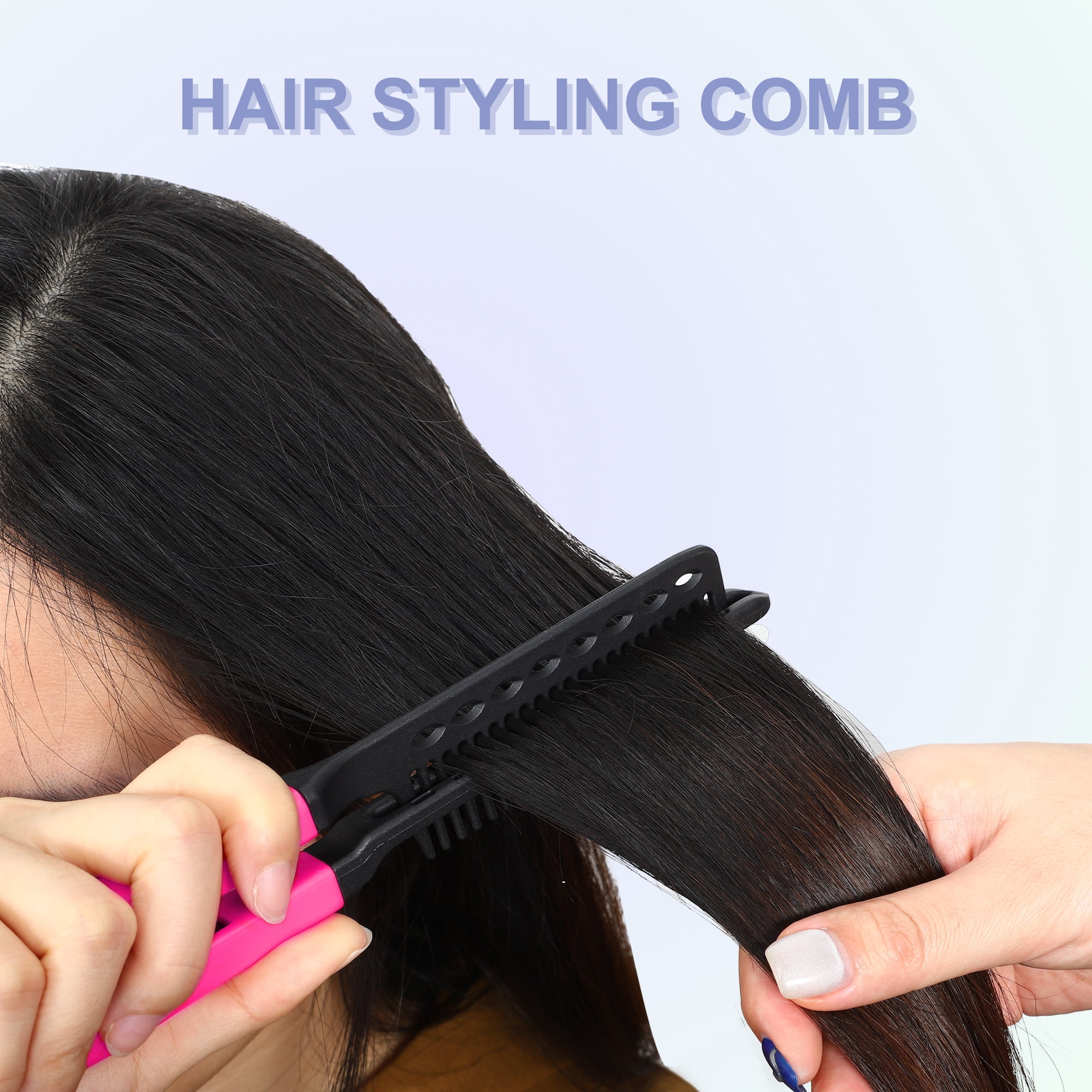 Unique Bargains Hair Straightening Comb Heat Resistance Home Straightener Styling Comb Red