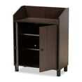 thumbnail image 2 of Baxton Studio Rossin Modern and Contemporary Dark Brown Finished Wood 2-Door Entryway Shoe Storage Cabinet, Dark Brown, 2 of 6