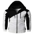 thumbnail image 1 of EIMELI Men‘s Hoodie Pullover Jacket  Contrt Color Long Sleeve Zipper Closure Sweatshirt Loose Drawstring Coat, 1 of 5