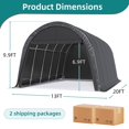 thumbnail image 2 of Erommy Carport 13 x 20 FT Heavy Duty, Portable Garage with All-Steel Metal Frame and Round Style Roof, Anti-Snow Car Canopy Outdoor Storage Shelter for Car, Truck, Boat, 2 of 8