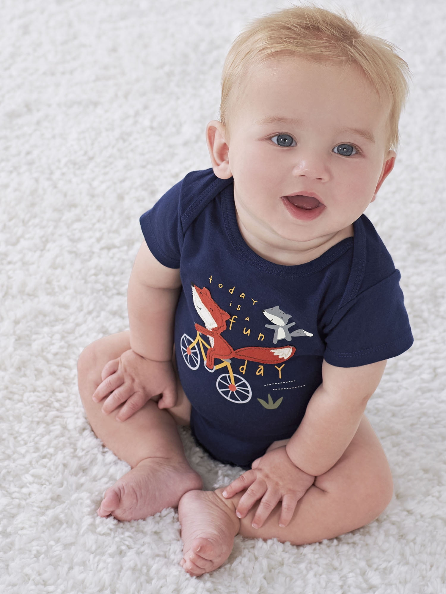 Baby Neutral Short Sleeve Onesies Bodysuits, 4-Pack, Sizes Newborn - 24 Months