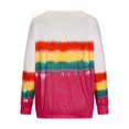 thumbnail image 7 of Womens Long Sleeve Crewneck Color Block Sweatshirt Tops Casual Striped Printed Loose Fit Shirts Blouses Tunic Tops, 7 of 7