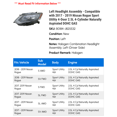 thumbnail image 2 of Left Headlight Assembly - Compatible with 2017 - 2019 Nissan Rogue Sport Utility 4-Door 2.5L 4-Cylinder Naturally Aspirated DOHC GAS 2018, 2 of 2