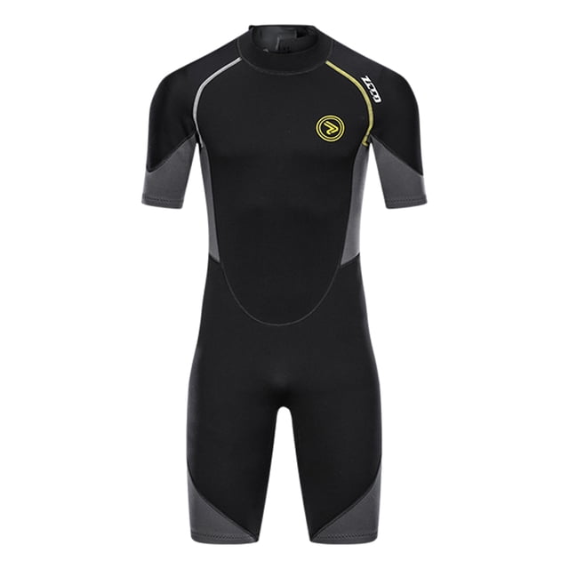 Traje de neopreno de 1,5 mm Sunnimix para hombre corto Con cremallera en espalda negro gris