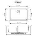 thumbnail image 3 of Ruvati 27 x 18 inch Granite Composite Undermount Single Bowl Kitchen Sink, 3 of 10