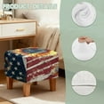 thumbnail image 7 of Jiueut American Flag Sunflower Print Footstool Slipcover, Breathable Footrest Sofa Protection Washable Covers for Ottoman Sofa with Stretch Bottom for Pets, 7 of 7