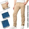 thumbnail image 2 of 3-Pack Men’s Heavyweight Fleece-Lined Stretch Chino Uniform Work Pants (31” Inseam), 2 of 4