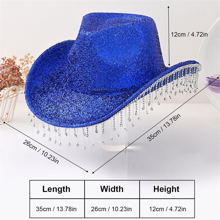 Uooqdmx Cowgirl Hat, Rhinestone Cowboy Hat, Western Hats for  display picture 1