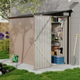 thumbnail image 4 of Rangement Extérieur en Métal Robuste Unité de Rangement Extérieure 4 X 8 Pi – Cabanon d'Outils de Jardin Verrouillable – Acier Galvanisé Résistant aux Intempéries – Toit en Pente et Évents, Patio, Garage, 4 of 8