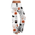 thumbnail image 1 of Pantalons Décontractés pour Femmes, Pantalons Classiques à Imprimé Décontracté, Patchwork à Cordon, Pantalons Larges Confortables Taille Haute, Blanc L, 1 of 4
