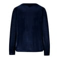 thumbnail image 5 of Sexlip Womens Cowl Neck Blouse Long Sleeve Velvet Fabric Flowy Silhouette for Evening Occasions Blue S, 5 of 8