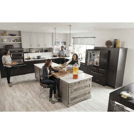 KitchenAid - 30" Single Electric Convection Wall Oven with Built-In Microwave - Black Stainless Steel