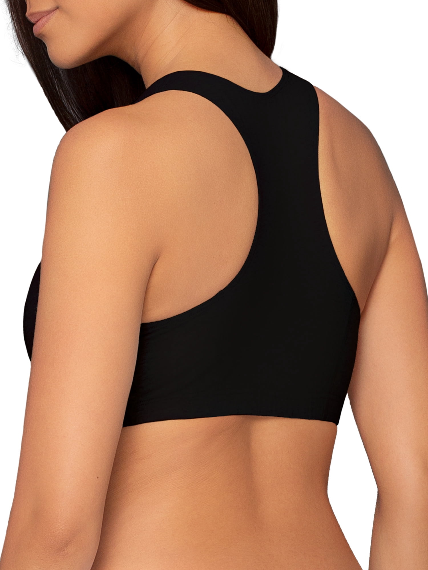 Fruit of the Loom Women's Racerback Style Cotton Sports Bra, 3-Pack, Style-9012