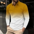 thumbnail image 2 of DDAPJ pyju Big and Tall Polos for Men Quarter Zip Polo Shirt Gradient Print Long Sleeve Golf Shirts Breathable Mesh Sports Tennis Shirt Yellow S, 2 of 6