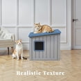 thumbnail image 4 of FICARTS Outdoor Condo-Style 1-Level Waterproof, Insulated Cat Shelter for Cats & Small Dogs, Blue, 4 of 7