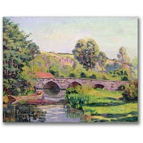 Trademark Fine Art "The Bridge at Boigneville" Canvas Wall Art by Jean Baptiste Guillamin