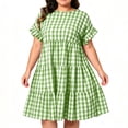thumbnail image 5 of YuXingFu Dresses for Women Oversize Mini Crew Neck Plus Size Womens Dress Short Sleeve for Beach Casual Summer Green XXL, 5 of 9