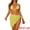 Yellow, variant on DARING DIVA Women's Halter Bikini Sets with Sarong Beach Skirt 3 Pieces S Black